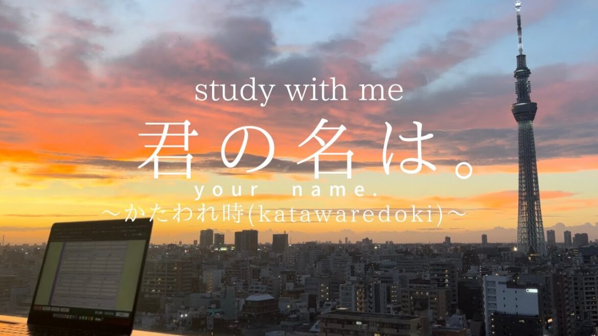 【Study with me(1hour)】BGM 君の名は。(Your Name.)かたわれどき(Magic hour)東京スカイツリービュー(TOKYO SKYTREE View)