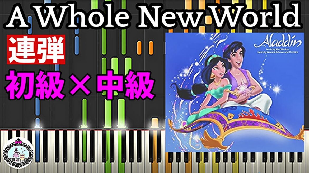 連弾◆初級×中級◆A Whole New World/ディズニー アニメ「アラジン」◆ピアノ 楽譜あり