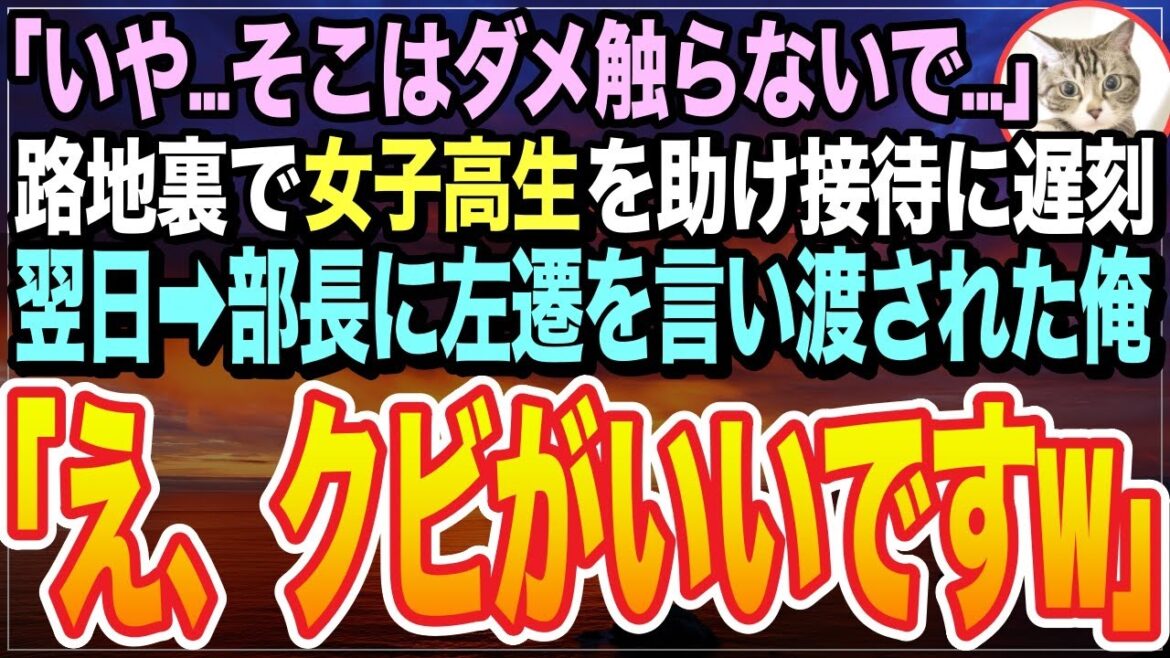 【感動★総集編】「そこはダメ…触らないで!」路地裏で男性に連れ込まれている女子高生を助けて商談に大遅刻した俺。上司に左遷と降格を命じら「すいません、では辞めさせて下さいw」【いい話】【朗読】