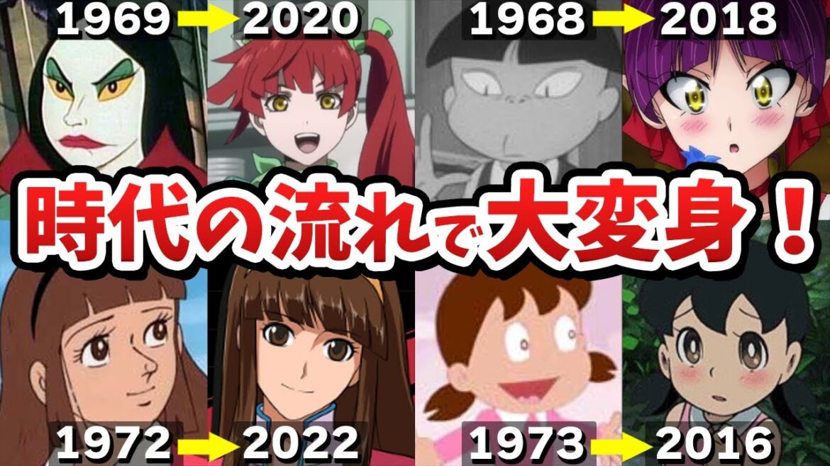 【進化の歴史】時代の流れと共に『可愛くなったアニメキャラ』をゆっくり解説【19選】【全まとめ】