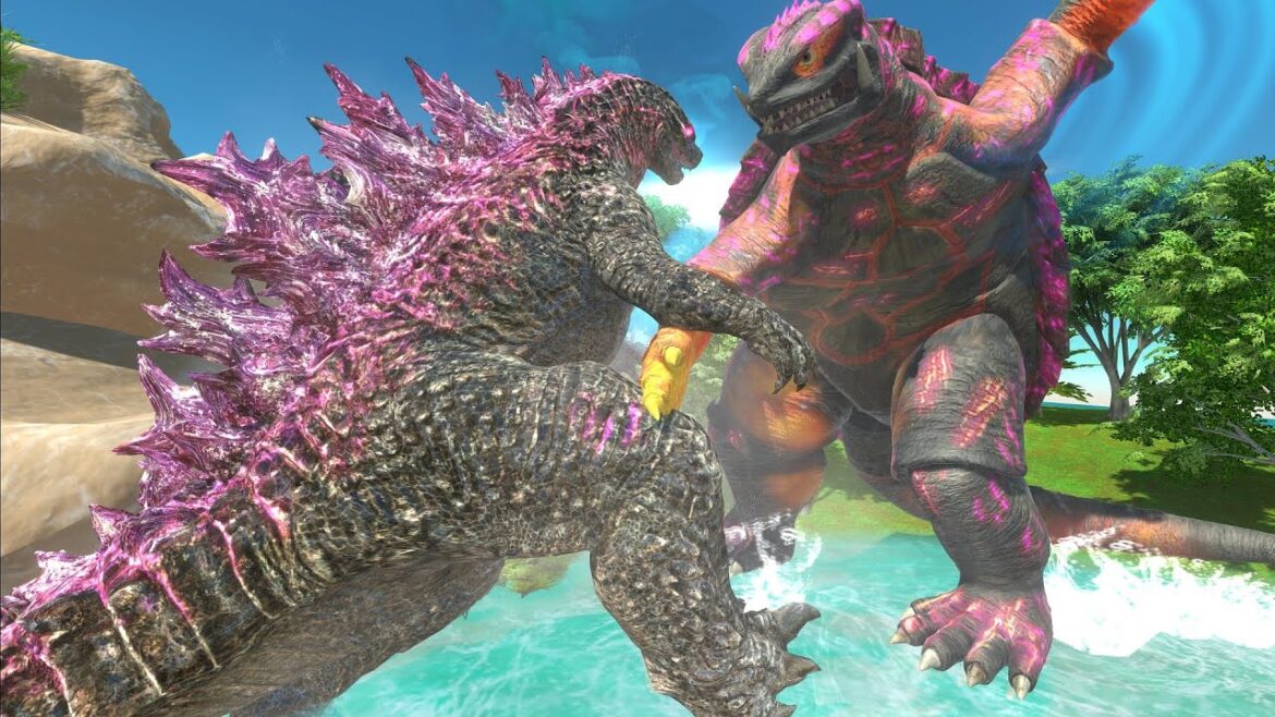 Evolved Godzilla X Evolved Gamera vs. King Titan!(ARK) – Animal Revolt Battle Simulator