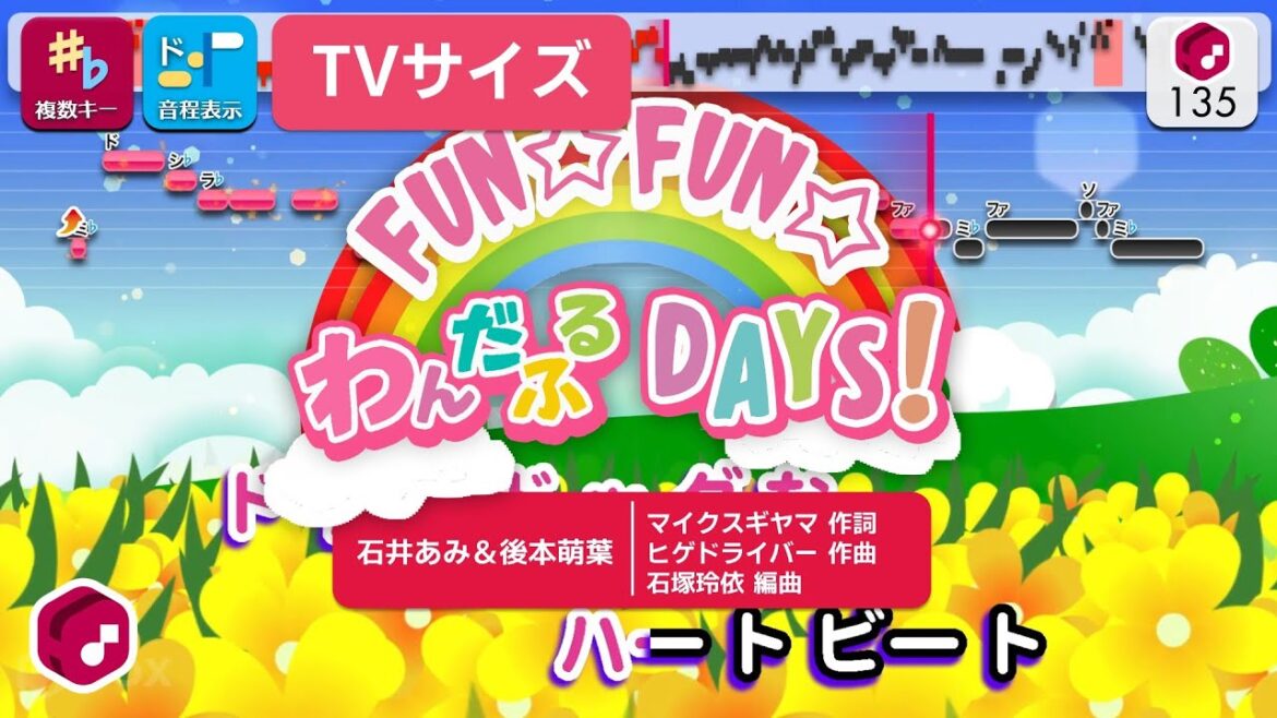 【カラオケ】FUN☆FUN☆わんだふるDAYS! (TVサイズ) / 石井あみ&後本萌葉 練習用制作カラオケ【複数キー収録】 ― TVアニメ エンディング主題歌