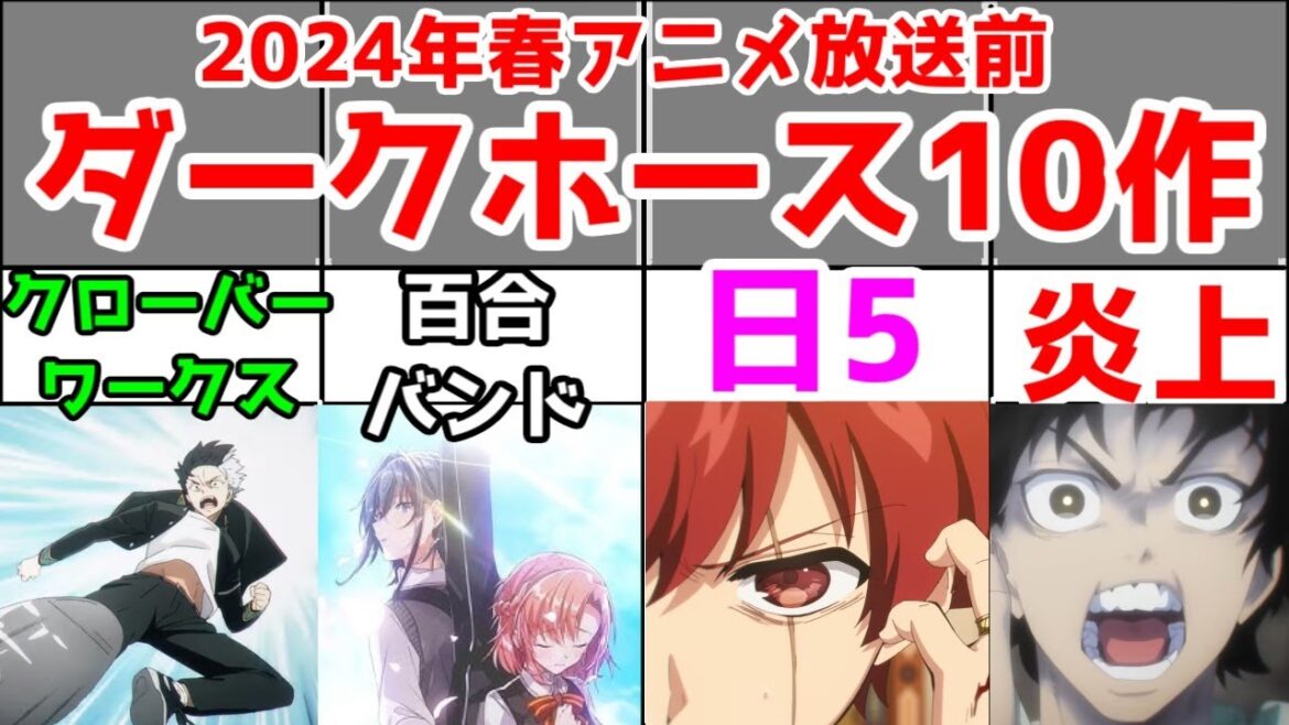 【2024年春アニメ】ダークホースアニメ10作の事前期待作を予想してみる