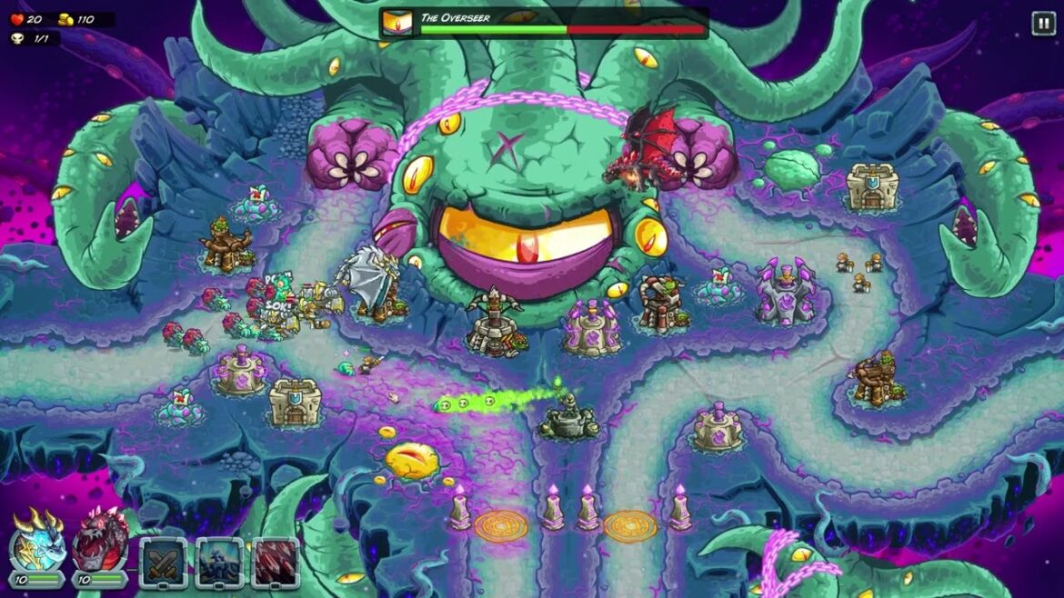 キングダムラッシュ5 最高難易度のラスボスを操作簡略化のためにヒーロー一人のみを動かしてクリア Kingdom Rush 5 Alliance TD タワーディフェンス RTS