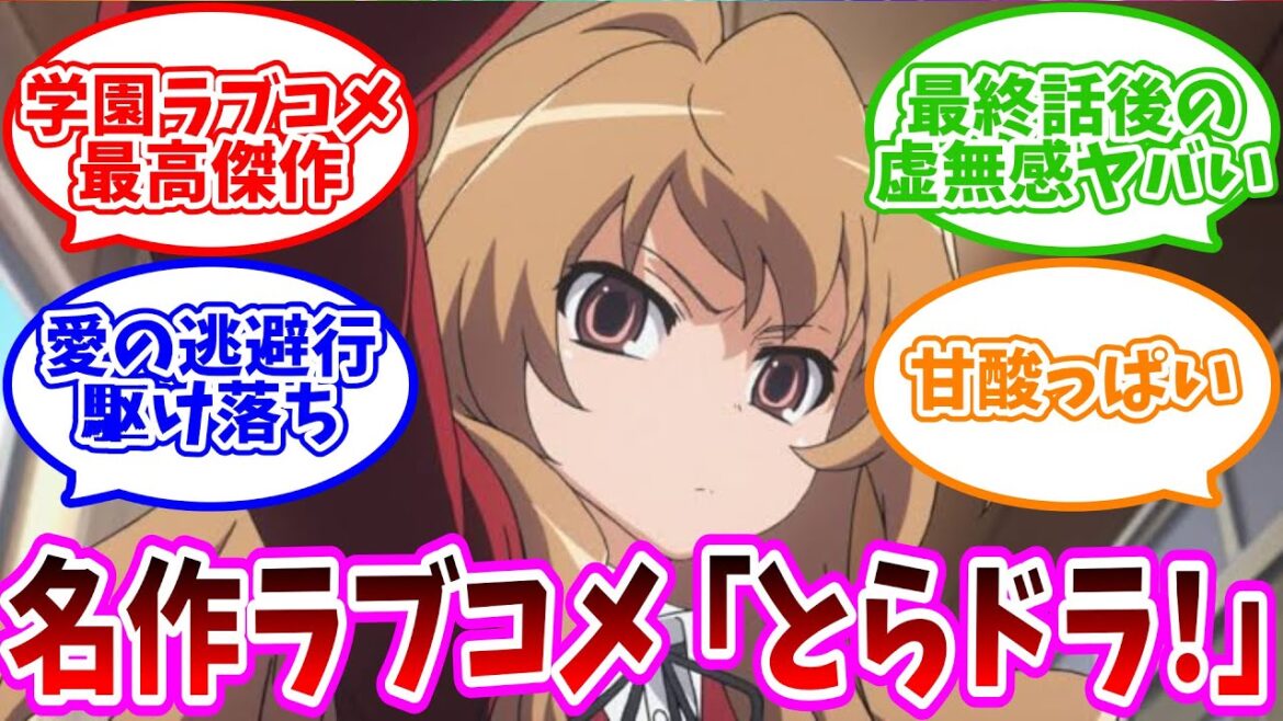 【1分アニメ紹介】『とらドラ!』ヒロインが狂犬の学園青春ラブコメ最高傑作【2008年アニメ】 【1分アニメ紹介】『とらドラ!』ヒロインが狂犬の学園青春ラブコメ最高傑作【2008年アニメ】