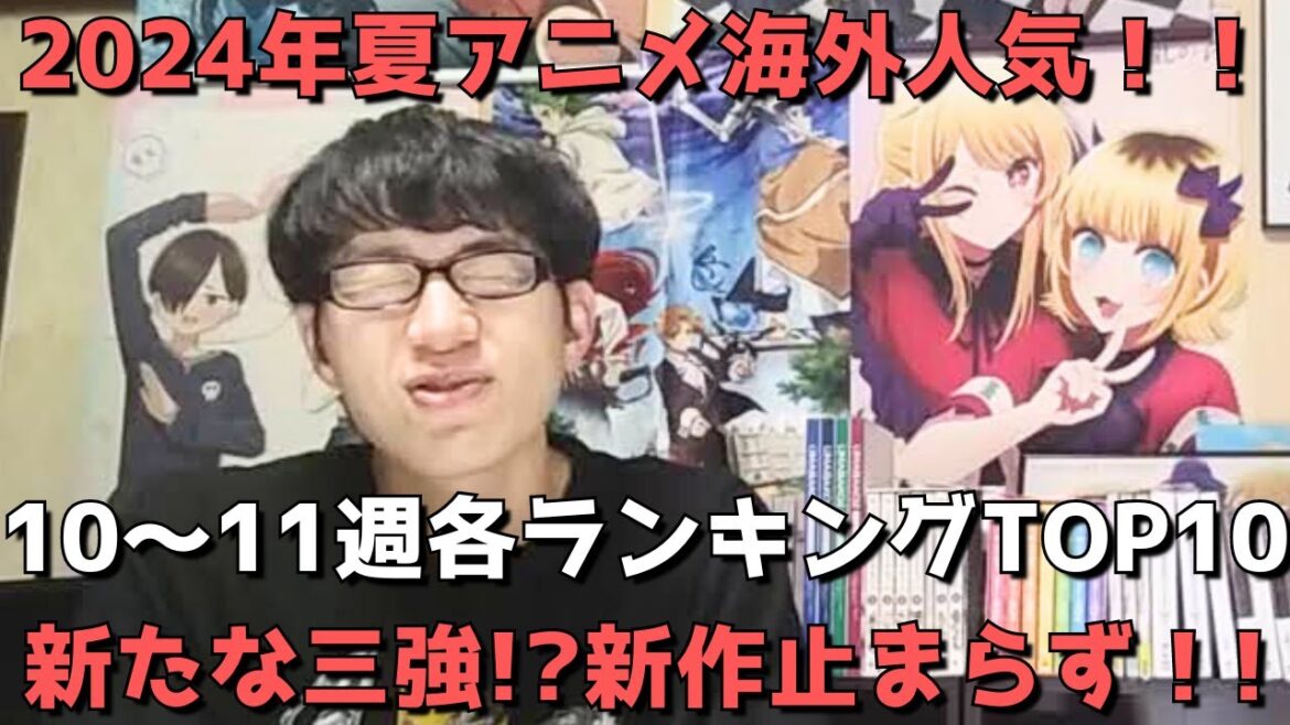 【2024年夏アニメ第10～11週】「海外人気」各ランキングTOP10【Anime Trending、Anime Corner、Reddit(r/anime)】ネタバレ無【新たな三強！？新作止まらず】