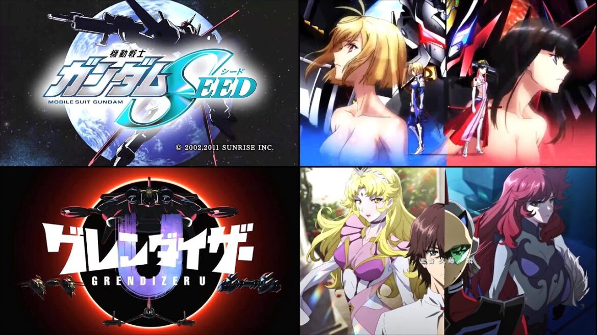 Grendizer U OP1 Comparison (Gundam SEED Destiny Cross Ange)[Fukuda グレンダイザーU ガンダム クロスアンジュ オープニング1 比較]