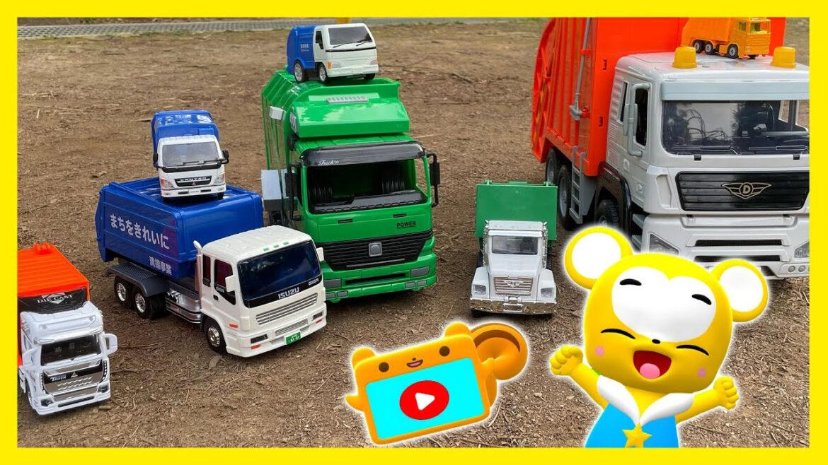 【おもちゃ】【はたらくくるま】ごみ収集車でかくれんぼ★乗り物 いっぱい 子供向け知育動画★Tomica Cars
