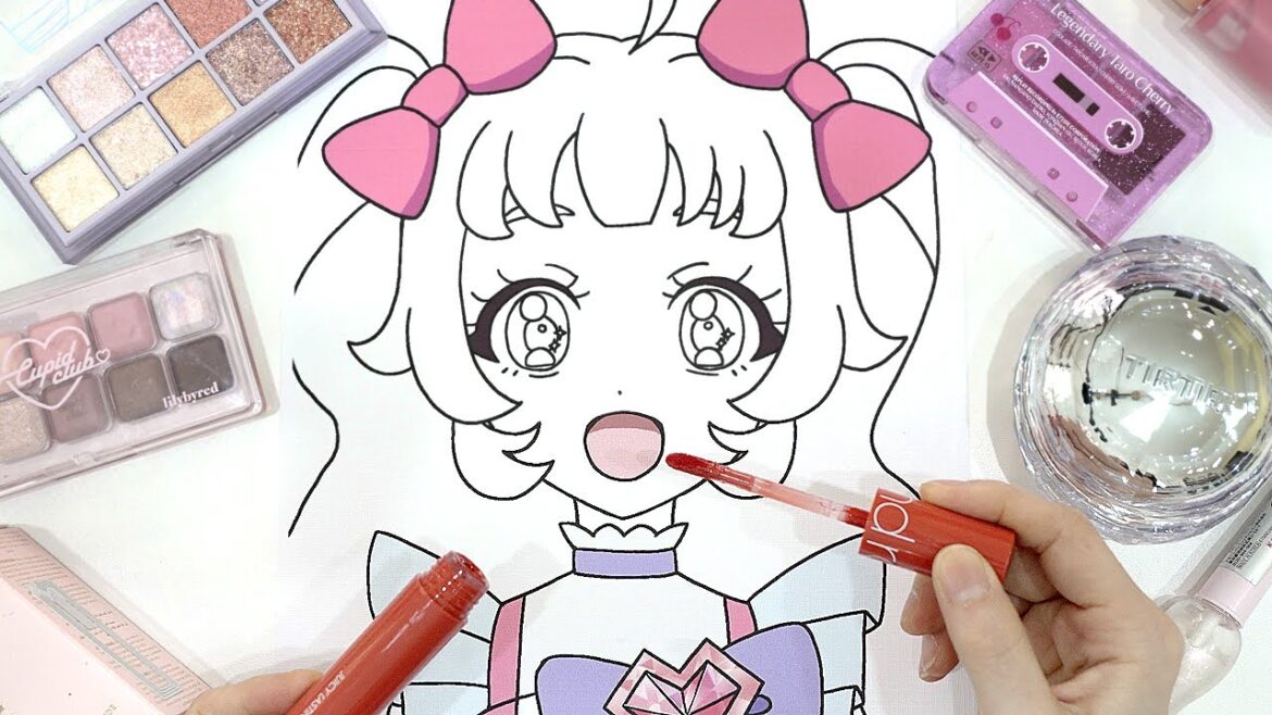 ひみつのアイプリを大人気コスメで【ぬりえメイク】したらかわいすぎた！！