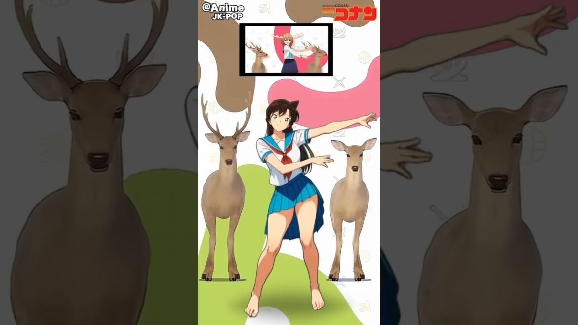 しかのこのこのここしたんたん公式OP [名探偵コナン Ver] #しかのこのこのここしたんたん #シカ色デイズ #シカ部 #ai #dance #shorts