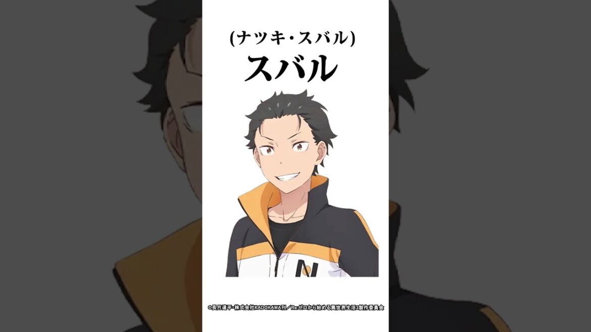 【キャラ紹介】1分でわかる。ナツキ・スバルの豆知識【Re:ゼロから始める異世界生活】#リゼロ  #rezero #2024秋アニメ #anime #shorts