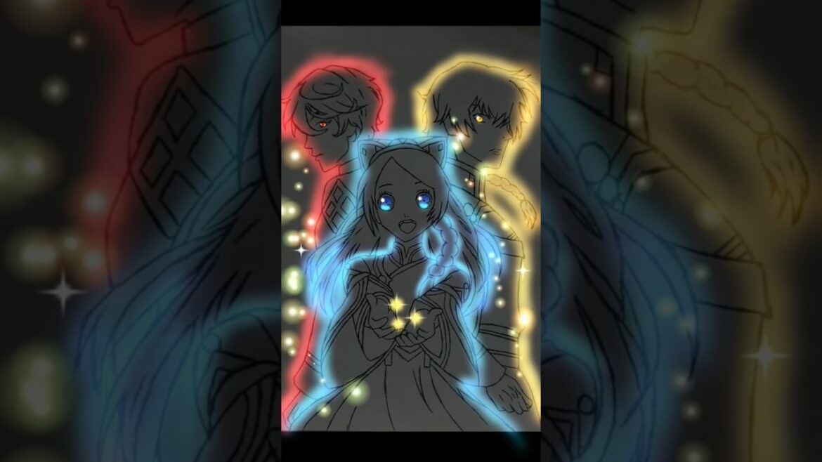 Nina the starry bride drawing #anime #drawing #glowart #nina #shorts #short #youtubeshorts #wolf