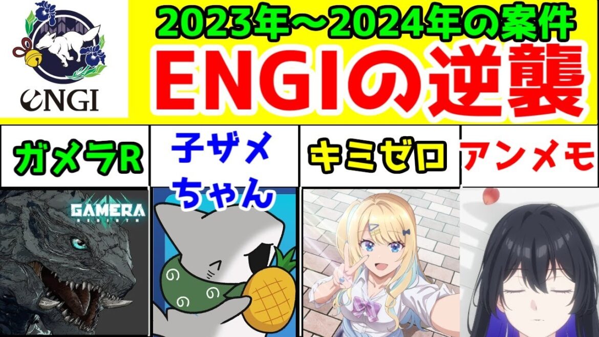 【ENGI再起の前史】艦これ～メダリストの中間である2023年～2024年のENGI制作アニメ4作のアニメレビュー【お出かけ子ザメ・ガメラリバース・キミゼロ・アンネームドメモリーACT1(アンメモ)】
