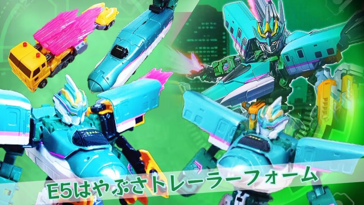 E5はやぶさトレーラーフォーム❗レビュー‼️シンカリオン　チェンジ・ザ・ワールドのシンカリオンE5に変形&トレーラーフォームに変形&グランクロス❗