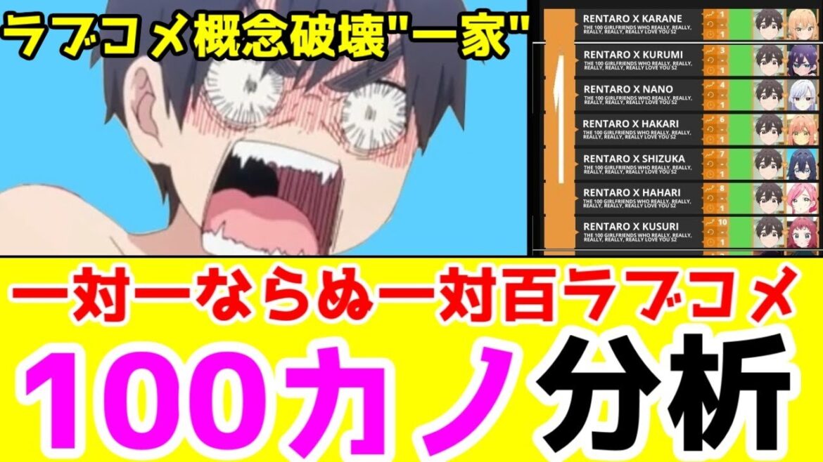 【100カノ分析】集英社ラブコメ概念を破壊した"一家"「君のことが大大大大大好きな100人の彼女」について分析しておこうと思う【ジャンププラス・ヤング・ジャンプ・恋太郎ファミリー・のあ先輩はともだち】