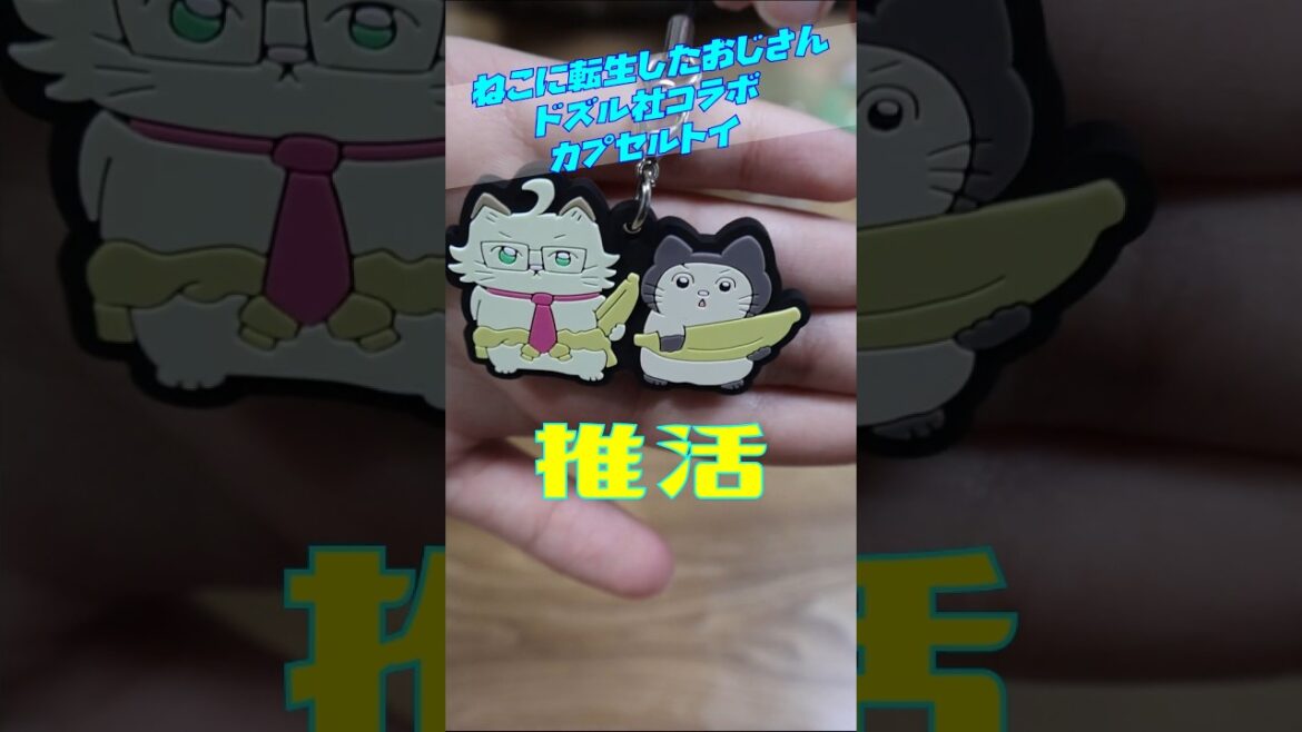ドズル社ねこに転生したおじさんコラボ#カプセルトイ#ドズル社#ねこに転生したおじさん#おんりー#おおはらMEN#ラバーキーホルダー#猫#dish