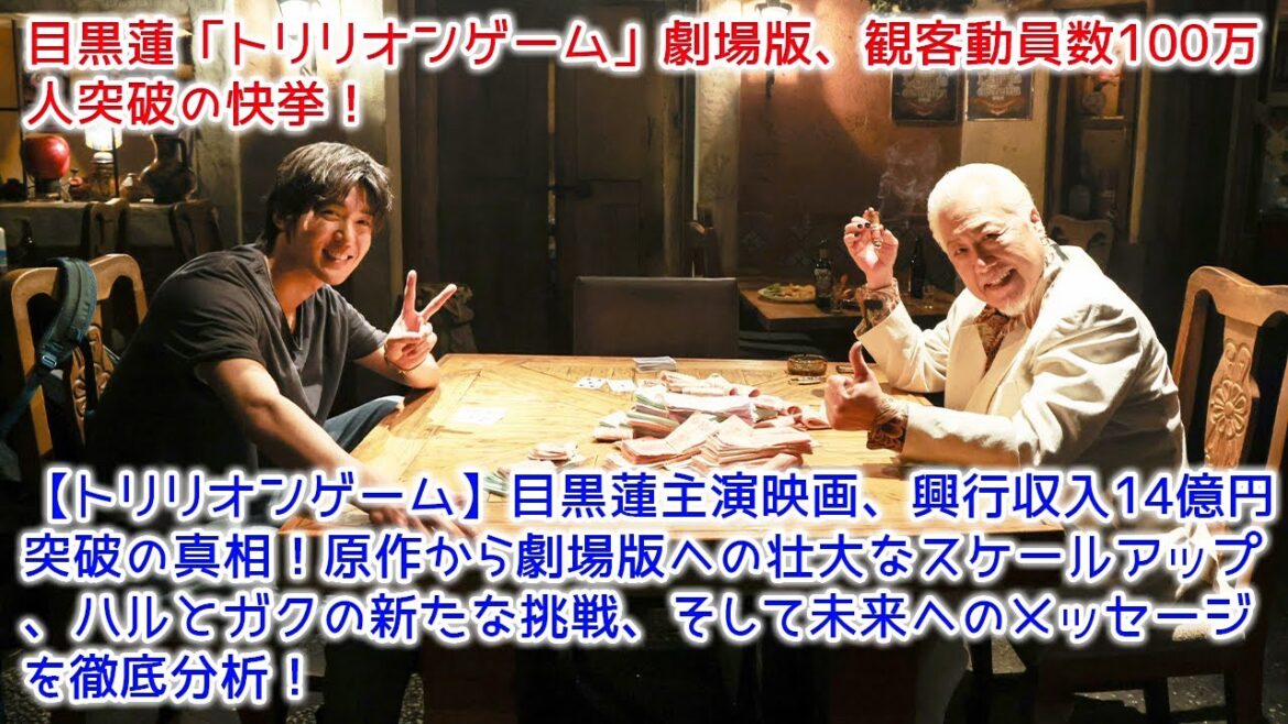 【トリリオンゲーム】目黒蓮主演映画、興行収入14億円突破の真相！原作から劇場版への壮大なスケールアップ、ハルとガクの新たな挑戦、そして未来へのメッセージを徹底分析！