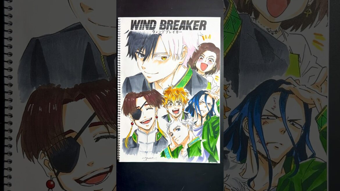 👊チームウィンドブレイカー👊  Drawing Wind Breaker!!🔥  #windbreaker #shorts #anime