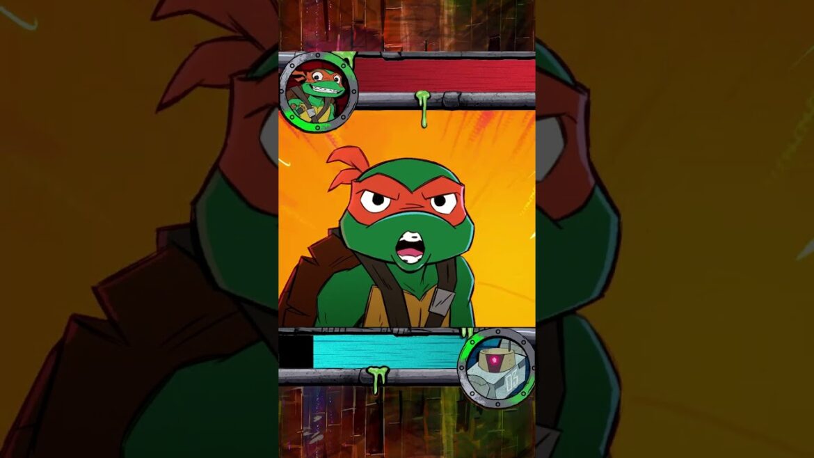 mikey VS. robot 03 🤖 z paskami zdrowia z gry wideo! | Tales of the TMNT | #shorts
