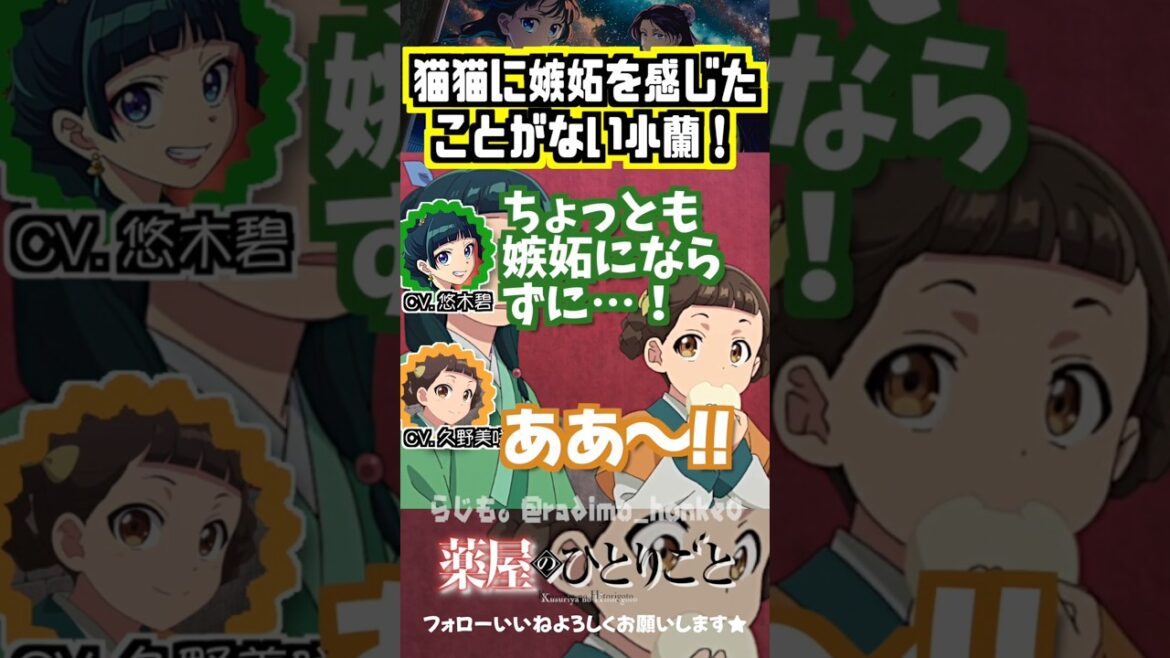 【薬屋】猫猫に嫉妬しない小蘭 #悠木碧  #久野美咲 【薬屋】猫猫に嫉妬しない小蘭 #悠木碧  #久野美咲