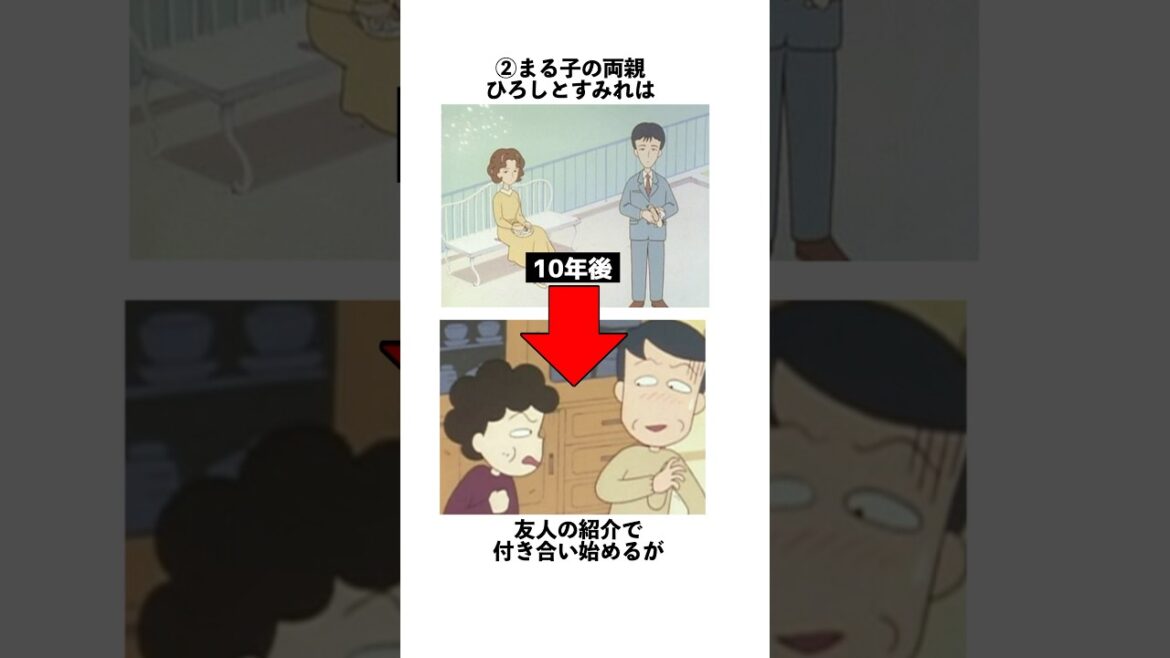 国民的アニメに登場する両親の馴れ初め#ドラえもん#ちびまる子ちゃん#漫画#アニメ#shortsfeed