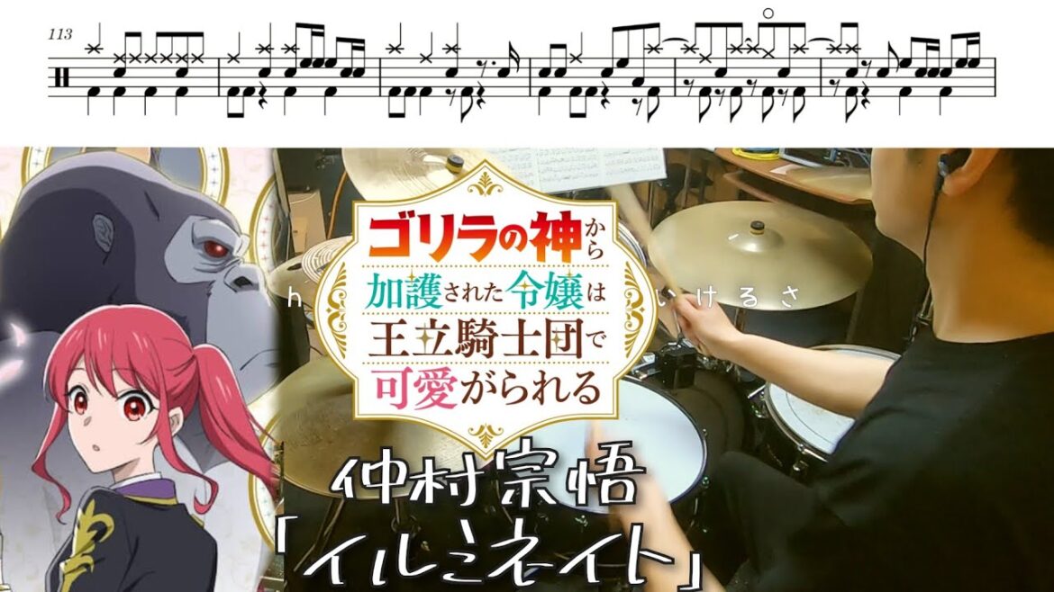 （Full）【ゴリラの神から加護された令嬢は王立騎士団で可愛がられる OP/ドラム 叩いてみた】仲村宗悟「イルミネイト」drum cover