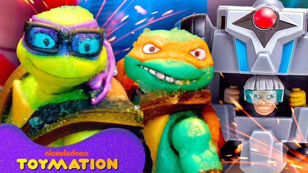 Ninja Turtles Get SLIMED & Battle Robots to Escape Bishop's Trap! 🤖🦾 | TMNT Toys | Toymation