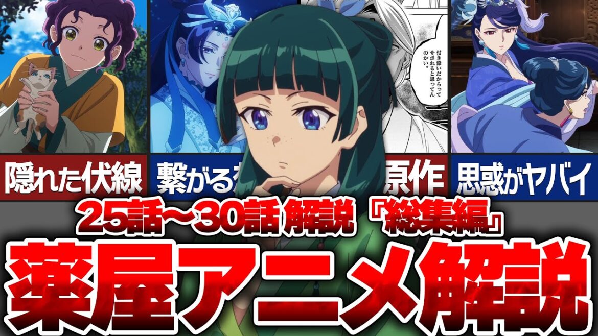【薬屋のひとりごと】2期1クール目前半解説総集編！25話〜30話まで徹底解説！！アニメと原作シーンの違いを猫猫と壬氏に挟まる不可解な事件を含めて描写の意味や心情を解説！！【ゆっくり解説/考察】