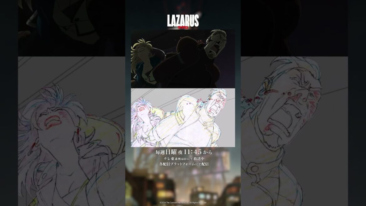 アニメ『#LAZARUS #ラザロ』線撮比較動画#8-2｜Making of “LAZARUS” from ep.8-2 line art version  #アニメ #MAPPA