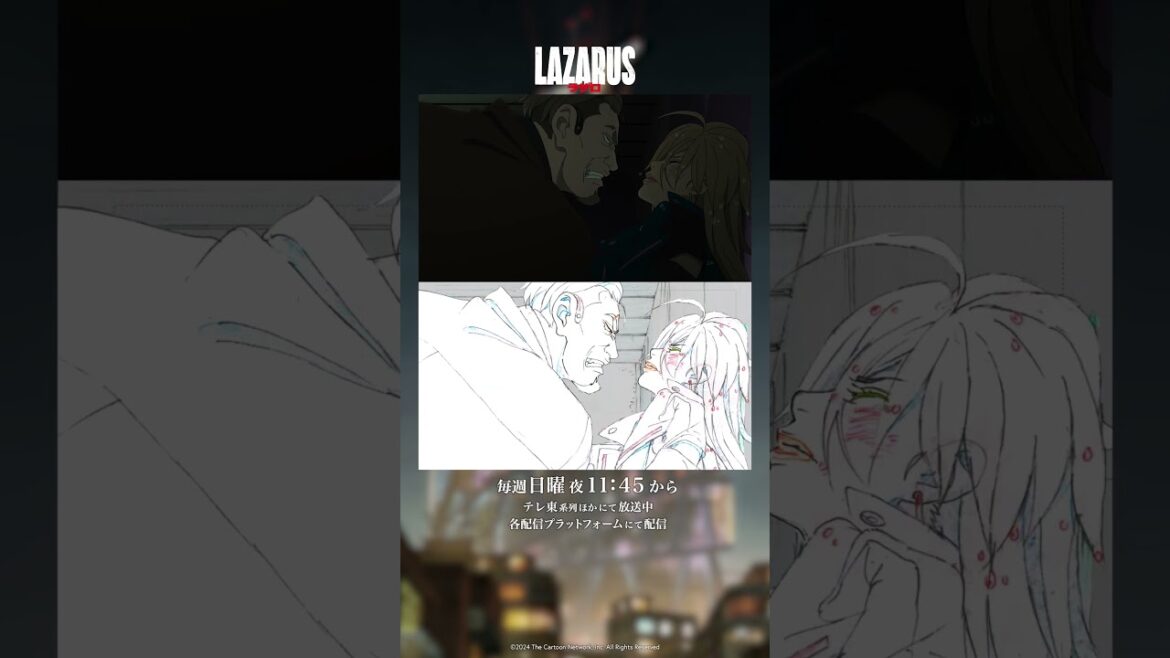 アニメ『#LAZARUS #ラザロ』線撮比較動画#8-1｜Making of “LAZARUS” from ep.8-1 line art version #アニメ #MAPPA