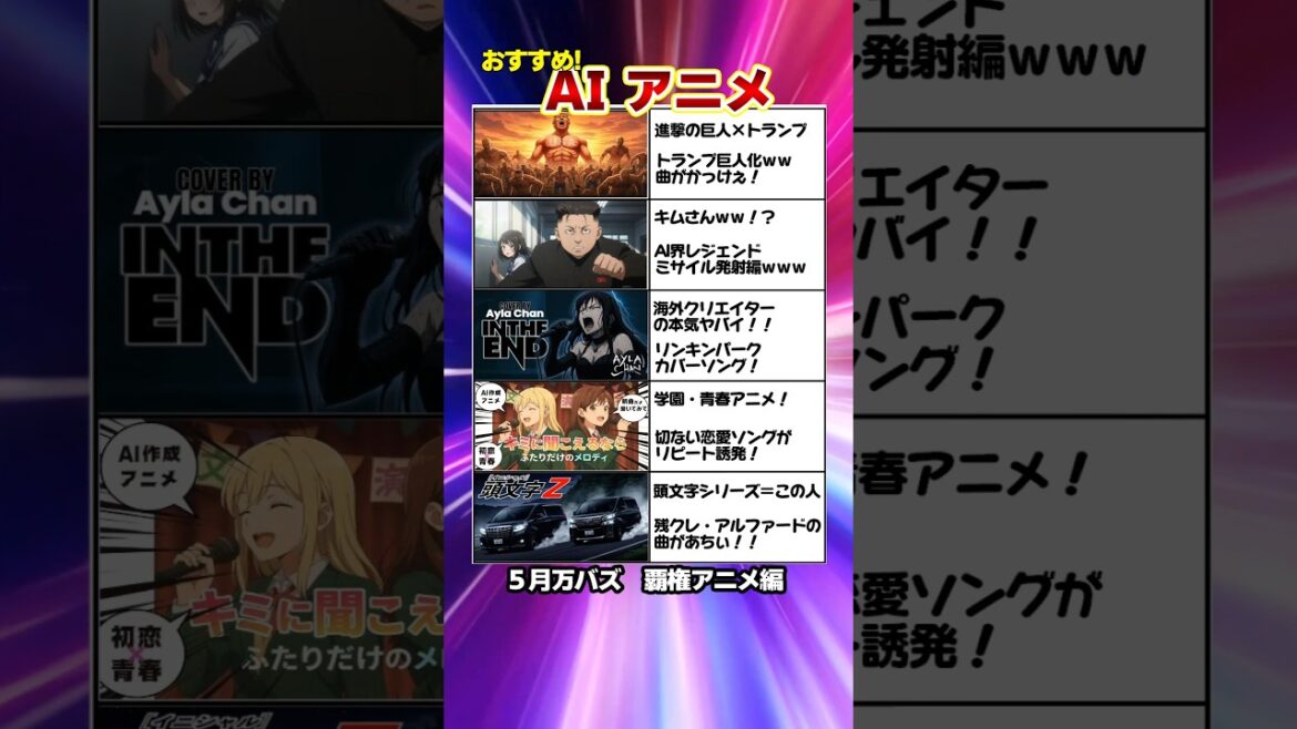 最近のAIアニメがヤバいwwおすすめ5選！#shorts #アニメ #ai