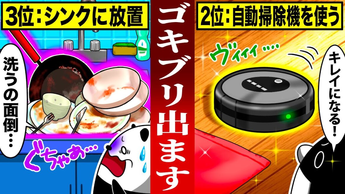 【99%が知らない】ゴキブリが大量発生する危険な行動４選【アニメ】