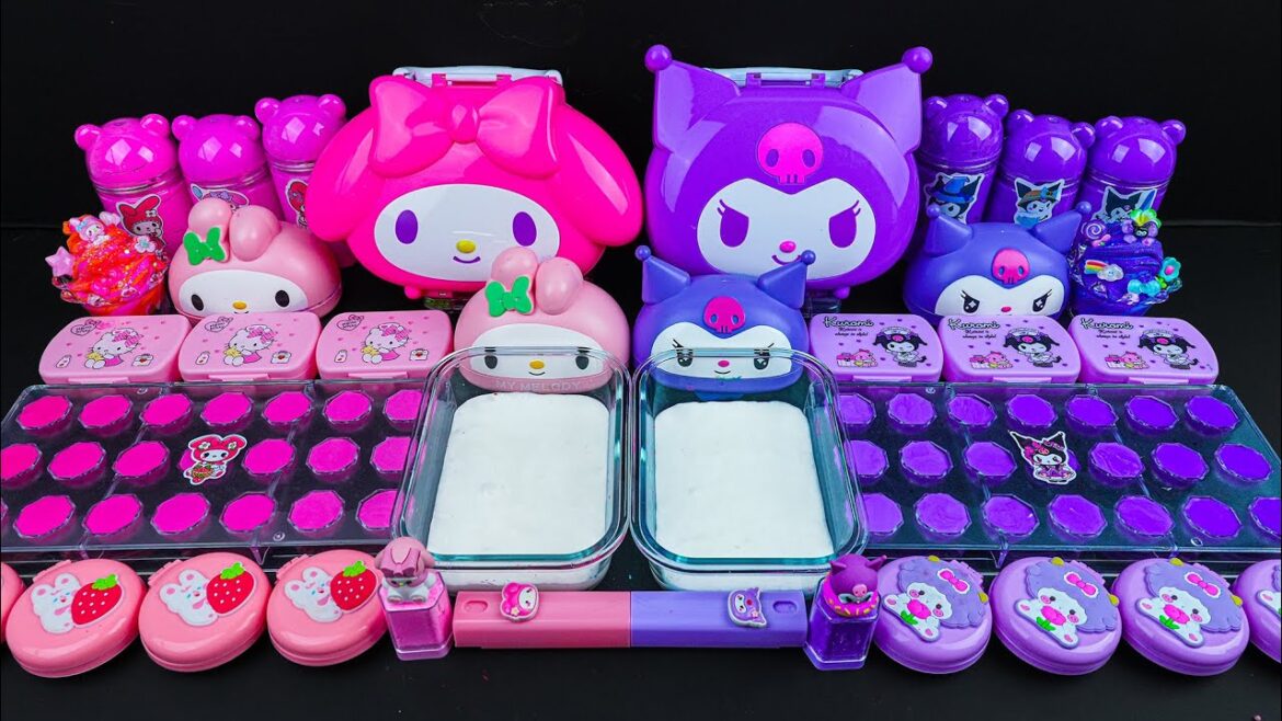 🌸 MY MELODY vs KUROMI SLIME 💜 30 Minutes Satisfying Slime Mixing with Glitter | Tana Slime ASMR