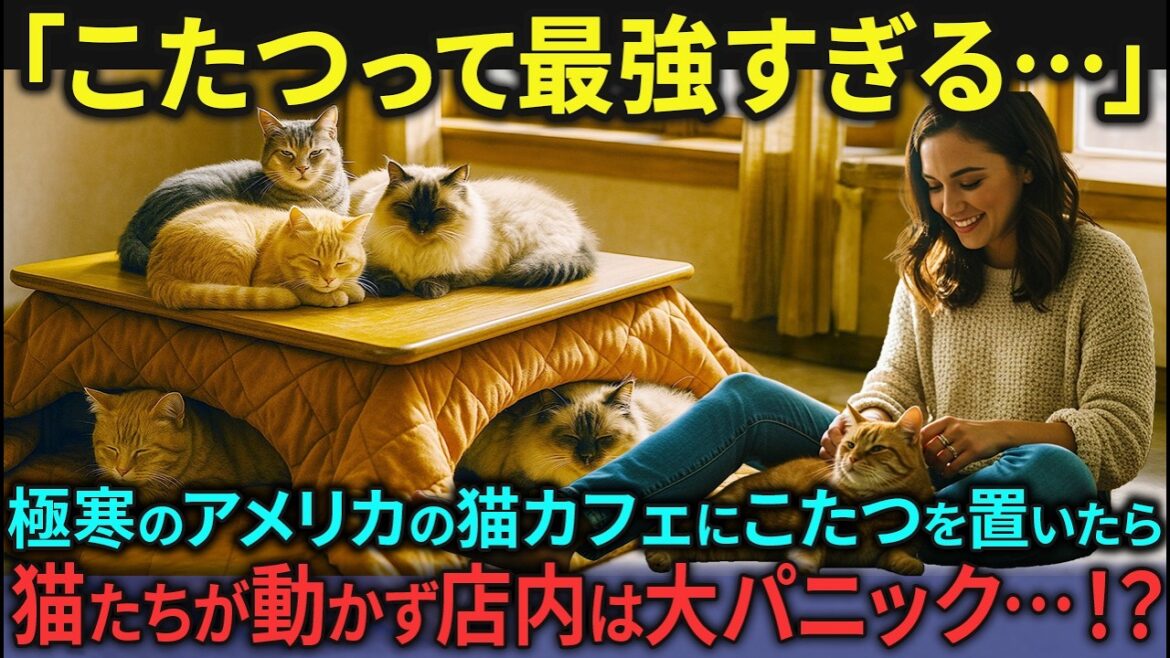 【海外の反応】「日本のこたつ？」極寒のアメリカ猫カフェで導入した結果…全世界が驚いた“和の力”とは【日本称賛】