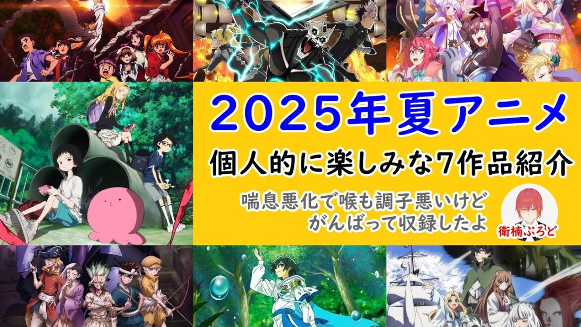 [アニメ紹介] 2025年夏アニメで個人的に楽しみな7作品紹介していくよ[衛楠ぷろど][エクスプロード]