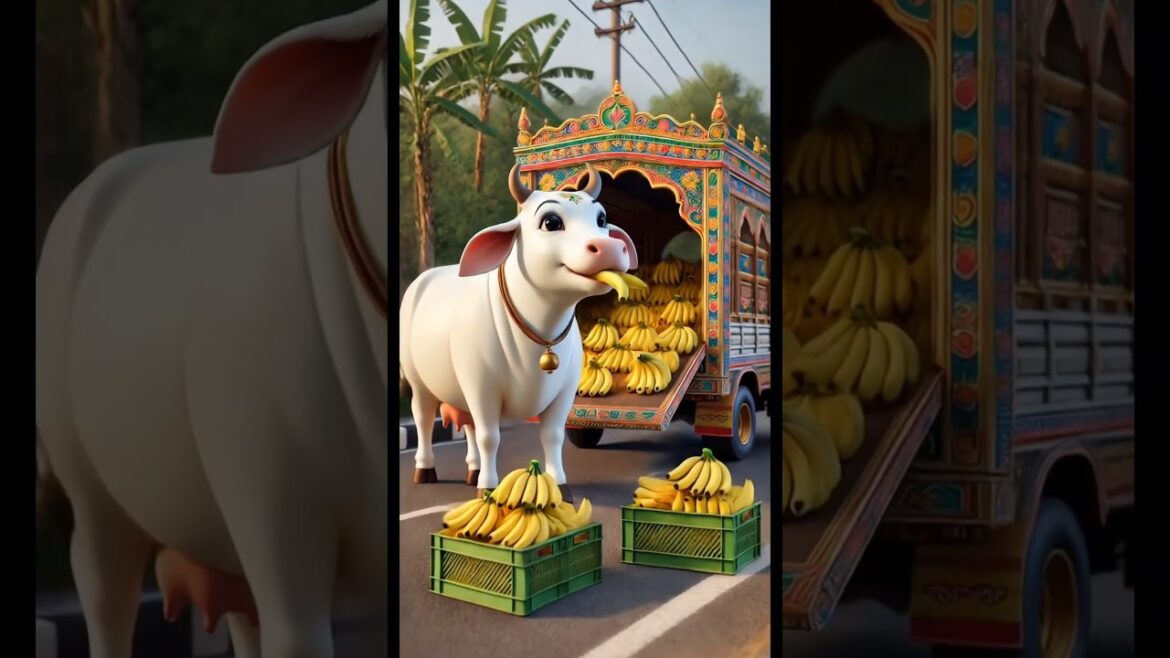 GRANDMOTHER'S COW GIVING CRORES OF LITRES OF MILK IN THE CITY#ai #animation