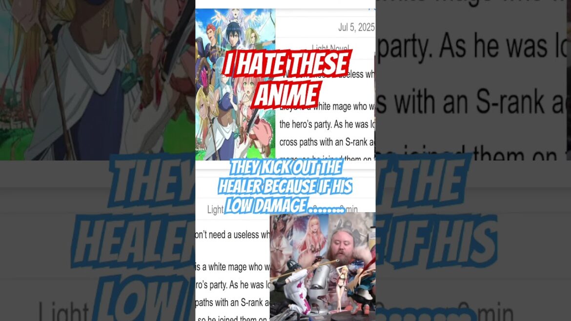 HATE THIS ANIME PREMISE kicked out the HEALER from the hero party #anime #shorts #joke #gaming #fyp