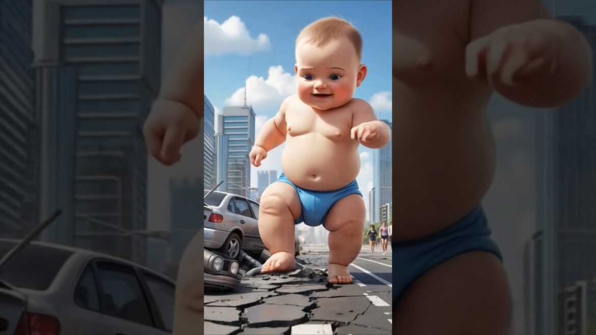 "Giant Baby Destroys City but Loves Oranges!"#ai #shorts #viralvideo