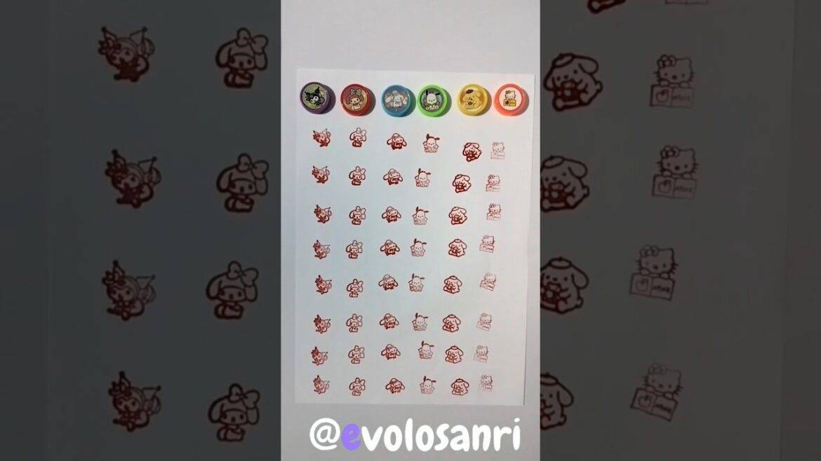 kawaii sanrio characters stamp #kuromi #mymelody #cinnamoroll #pochacco #pompompurin #hellokitty