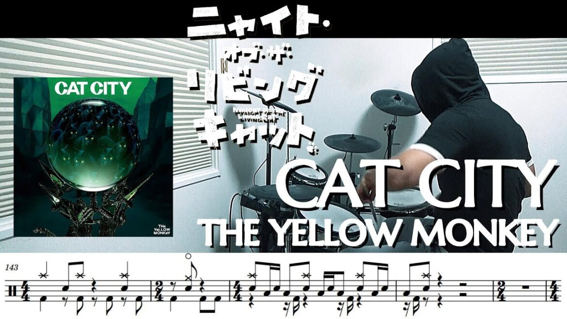 【ドラム譜面】CAT CITY /THE YELLOW MONKEY（ニャイト・オブ・ザ・リビングキャット NYAIGHT OF THE LIVING CAT）ドラム叩いてみた【DRUM COVER】