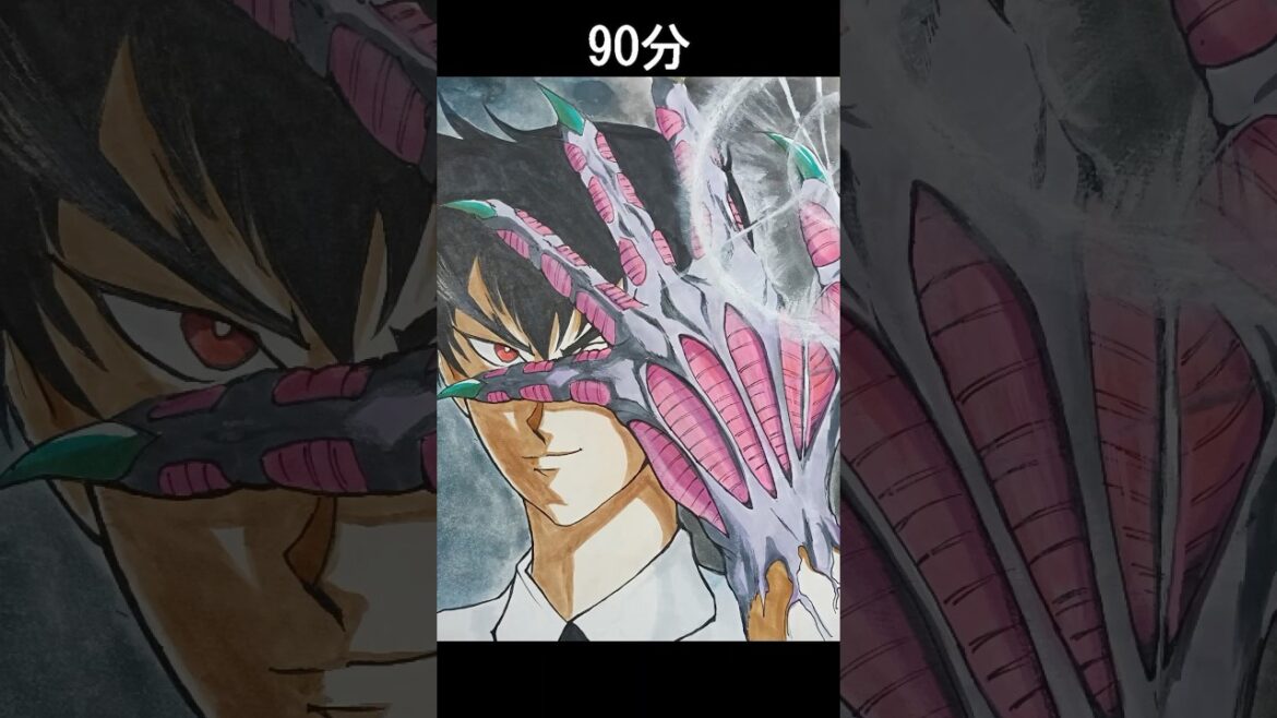 【ぬ〜べ〜】1分10分60分90分でぬーべー描いてみた #ぬーべー #描いてみた #drawing #shorts #イラスト　#地獄先生ぬ