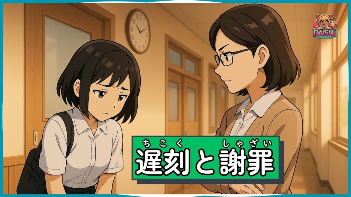 遅刻と謝罪から学んだこと|A Story of Apology, Trust, and Growth【Japanese Listening Practice|JLPT N5–N3】 遅刻と謝罪から学んだこと|A Story of Apology, Trust, and Growth【Japanese Listening Practice|JLPT N5–N3】