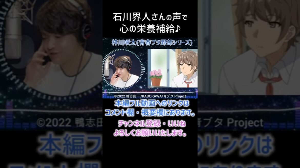 【耳が幸せ】梓川咲太 CV:石川界人さん #青春ブタ野郎　#shorts   #kaito isihikawa #石川界人
