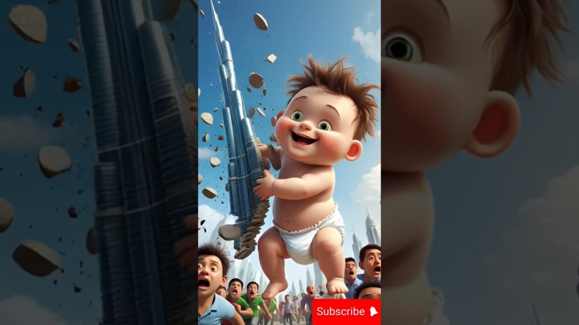 "Giant Baby Destroys City 🏙️" ||Funny Animation short #viral #shorts#Ai stories