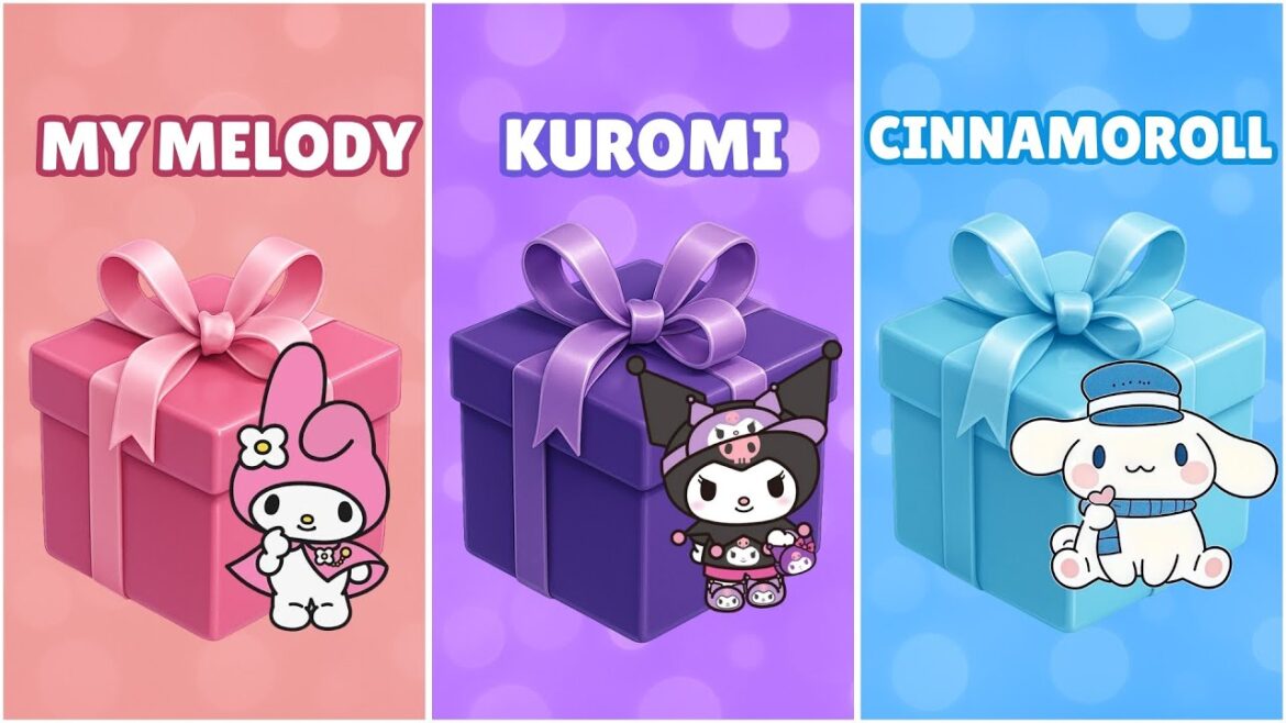 Sanrio Gift Box Battle: My Melody 💕 vs Kuromi 💜 vs Cinnamoroll 💙 #giftboxchallenge  #sanrio  #random