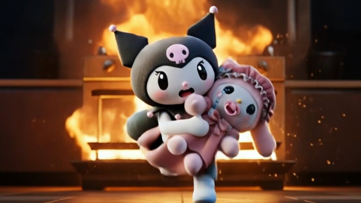 Cute Baby Melody Saved By Kuromi From Fire! :😍 | Kuromi クロミ My Melody マイメロ Animations