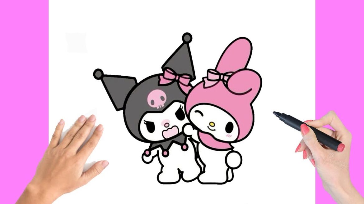 Kuromi and My Melody Drawing || How To Draw Kuromi and My Melody Kuromi and My Melody Drawing || How To Draw Kuromi and My Melody
