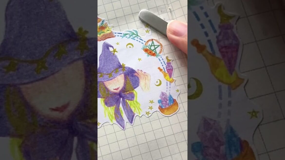 🪄10月バレットジャーナルセットアップ：魔法の毎日｜October Bullet Journal Setup：Magic Day #手帳デコ #コラージュ #スケジュール帳 #bujo #shorts