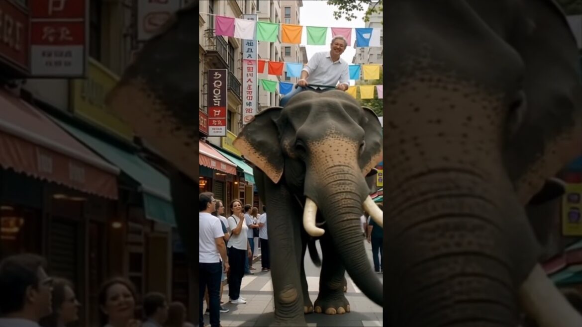 Ride an elephant to visit the city #animation #elephant #love Ride an elephant to visit the city #animation #elephant #love