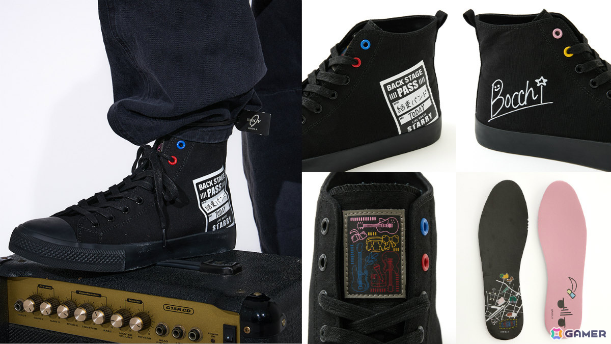 アニメ「ぼっち・ざ・ろっく!」ギターケース風ボディバッグや下北沢の地図をイメージしたアウター、ぼっちのサイン入りスニーカーが登場の画像